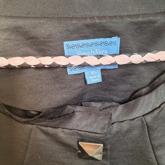 Simply Vera Vera Wang Black Satin Jacket Coat Women's Size XL - Picture 13 of 14